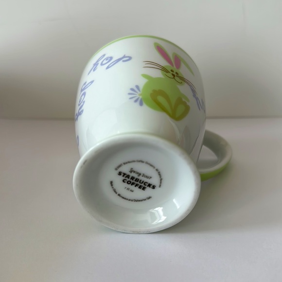 Starbucks Bunny Rabbit HOP 2007 Spring Pastel Footed Coffee Mug 7oz - Picture 10 of 11